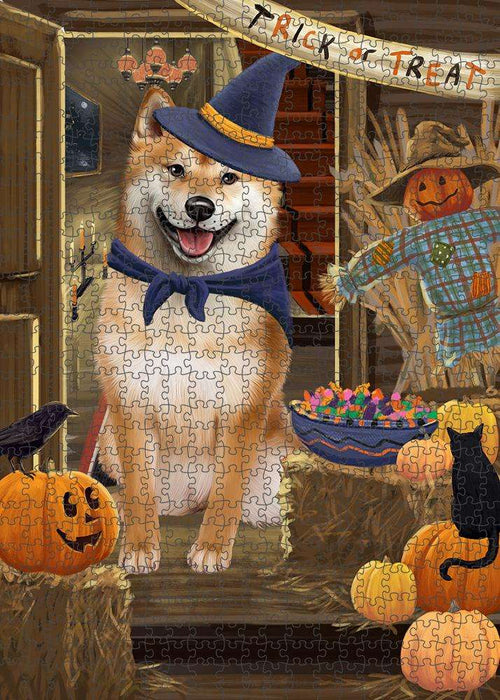 Enter at Own Risk Trick or Treat Halloween Shiba Inu Dog Puzzle with Photo Tin PUZL80292