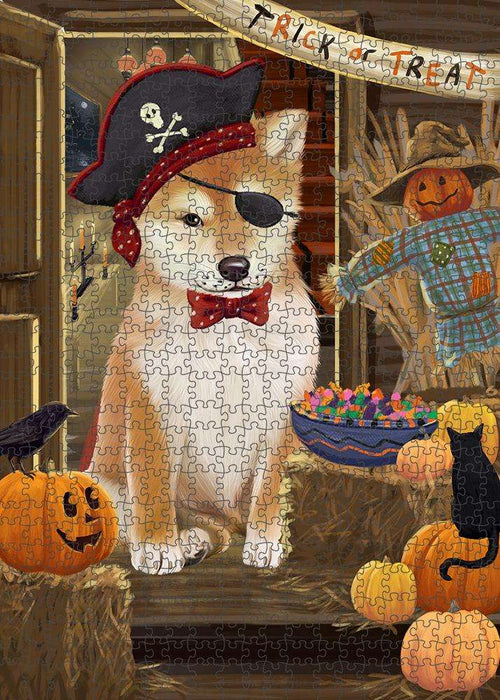 Enter at Own Risk Trick or Treat Halloween Shiba Inu Dog Puzzle with Photo Tin PUZL80300
