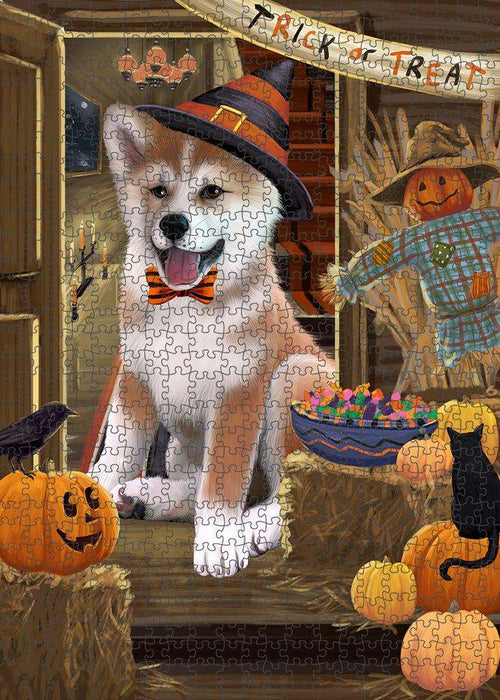 Enter at Own Risk Trick or Treat Halloween Shiba Inu Dog Puzzle with Photo Tin PUZL80308