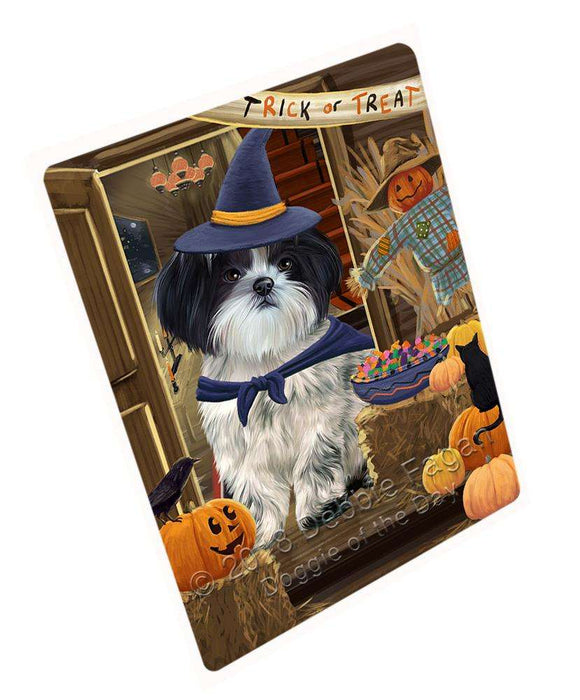 Enter at Own Risk Trick or Treat Halloween Shih Tzu Dog Large Refrigerator / Dishwasher Magnet RMAG80616