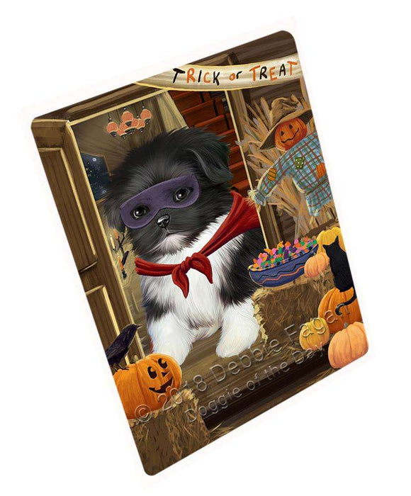 Enter at Own Risk Trick or Treat Halloween Shih Tzu Dog Large Refrigerator / Dishwasher Magnet RMAG80622