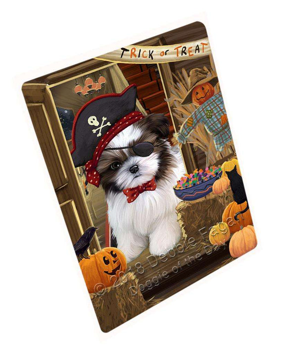 Enter at Own Risk Trick or Treat Halloween Shih Tzu Dog Large Refrigerator / Dishwasher Magnet RMAG80628