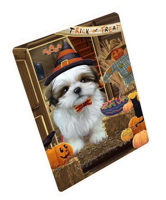 Enter at Own Risk Trick or Treat Halloween Shih Tzu Dog Large Refrigerator / Dishwasher Magnet RMAG80640