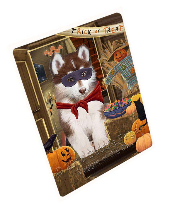 Enter at Own Risk Trick or Treat Halloween Siberian Husky Dog Large Refrigerator / Dishwasher Magnet RMAG80682