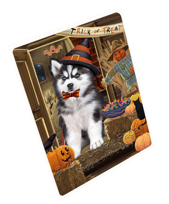 Enter at Own Risk Trick or Treat Halloween Siberian Husky Dog Large Refrigerator / Dishwasher Magnet RMAG80700