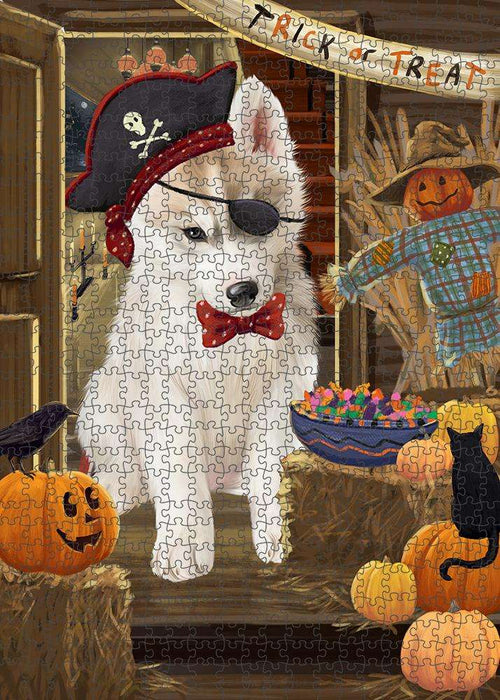 Enter at Own Risk Trick or Treat Halloween Siberian Husky Dog Puzzle with Photo Tin PUZL80360