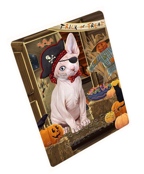 Enter at Own Risk Trick or Treat Halloween Sphynx Cat Large Refrigerator / Dishwasher Magnet RMAG80718