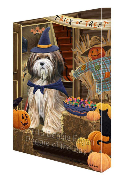 Enter at Own Risk Trick or Treat Halloween Tibetan Terrier Dog Canvas Print Wall Art Décor CVS97631