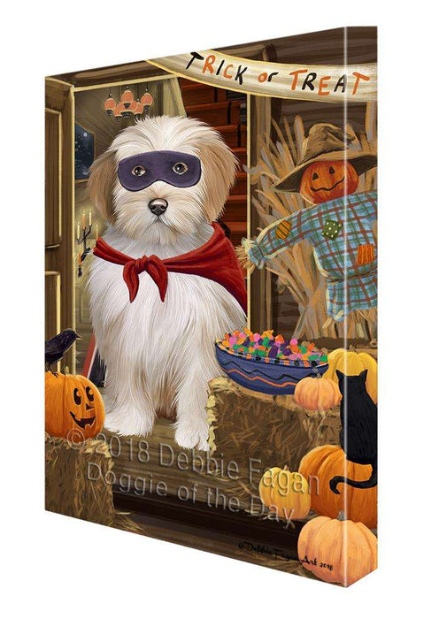 Enter at Own Risk Trick or Treat Halloween Tibetan Terrier Dog Canvas Print Wall Art Décor CVS97640