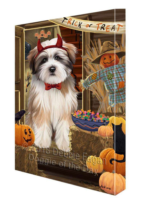 Enter at Own Risk Trick or Treat Halloween Tibetan Terrier Dog Canvas Print Wall Art Décor CVS97658