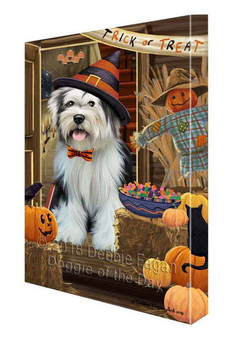 Enter at Own Risk Trick or Treat Halloween Tibetan Terrier Dog Canvas Print Wall Art Décor CVS97667