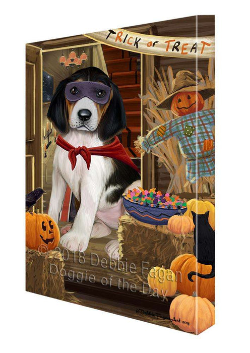Enter at Own Risk Trick or Treat Halloween Treeing Walker Coonhound Dog Canvas Print Wall Art Décor CVS97685