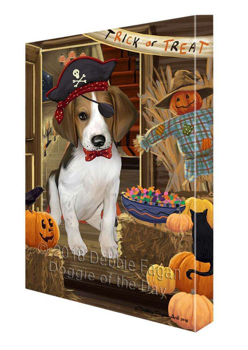 Enter at Own Risk Trick or Treat Halloween Treeing Walker Coonhound Dog Canvas Print Wall Art Décor CVS97694