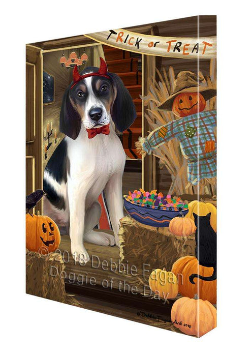 Enter at Own Risk Trick or Treat Halloween Treeing Walker Coonhound Dog Canvas Print Wall Art Décor CVS97703