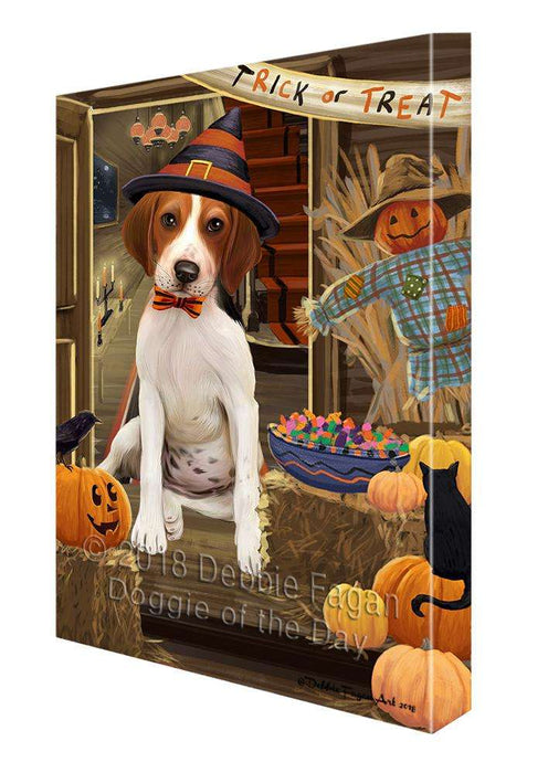 Enter at Own Risk Trick or Treat Halloween Treeing Walker Coonhound Dog Canvas Print Wall Art Décor CVS97712