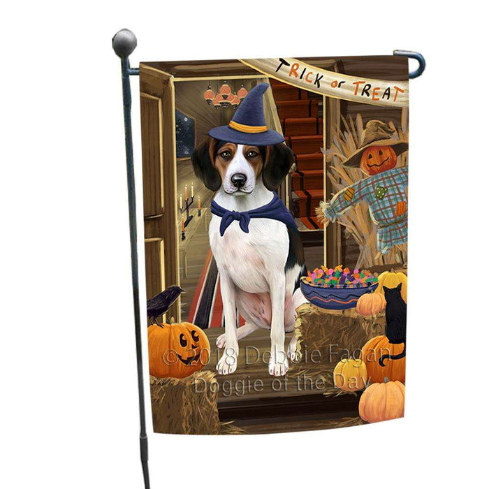 Enter at Own Risk Trick or Treat Halloween Treeing Walker Coonhound Dog Garden Flag GFLG53376