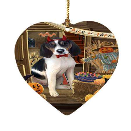 Enter at Own Risk Trick or Treat Halloween Treeing Walker Coonhound Dog Heart Christmas Ornament HPOR53317