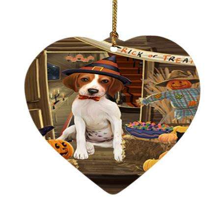 Enter at Own Risk Trick or Treat Halloween Treeing Walker Coonhound Dog Heart Christmas Ornament HPOR53318