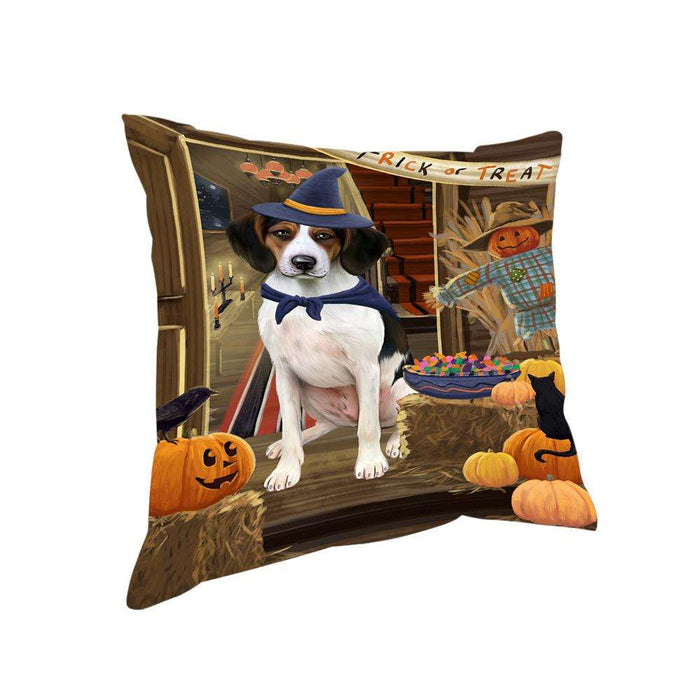 Enter at Own Risk Trick or Treat Halloween Treeing Walker Coonhound Dog Pillow PIL69880