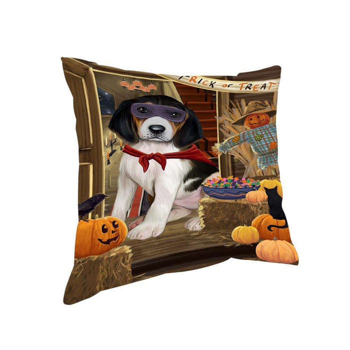 Enter at Own Risk Trick or Treat Halloween Treeing Walker Coonhound Dog Pillow PIL69884