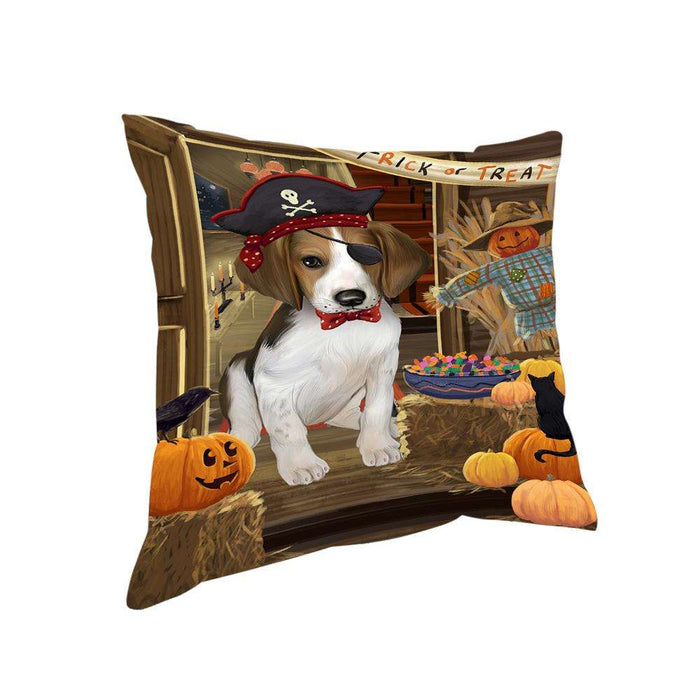 Enter at Own Risk Trick or Treat Halloween Treeing Walker Coonhound Dog Pillow PIL69888