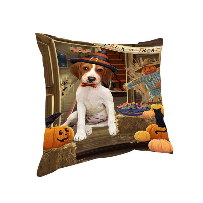 Enter at Own Risk Trick or Treat Halloween Treeing Walker Coonhound Dog Pillow PIL69896