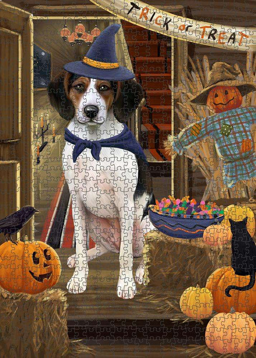 Enter at Own Risk Trick or Treat Halloween Treeing Walker Coonhound Dog Puzzle with Photo Tin PUZL80412