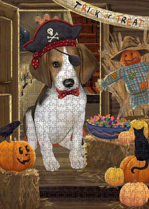 Enter at Own Risk Trick or Treat Halloween Treeing Walker Coonhound Dog Puzzle with Photo Tin PUZL80420