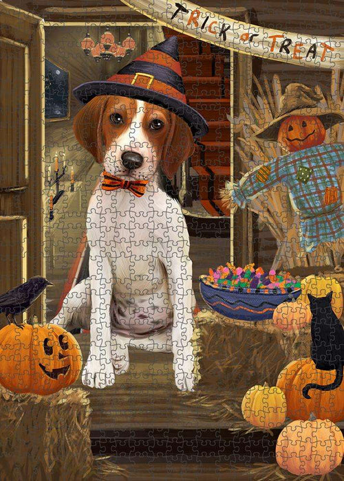 Enter at Own Risk Trick or Treat Halloween Treeing Walker Coonhound Dog Puzzle with Photo Tin PUZL80428