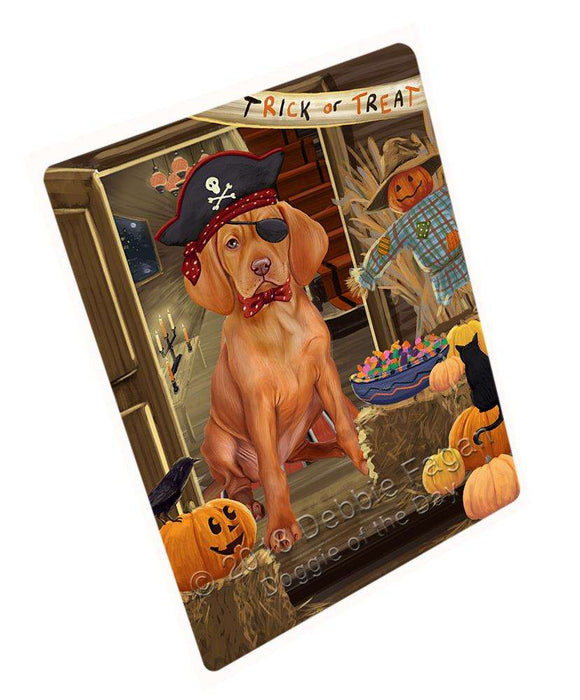 Enter at Own Risk Trick or Treat Halloween Vizsla Dog Large Refrigerator / Dishwasher Magnet RMAG80838
