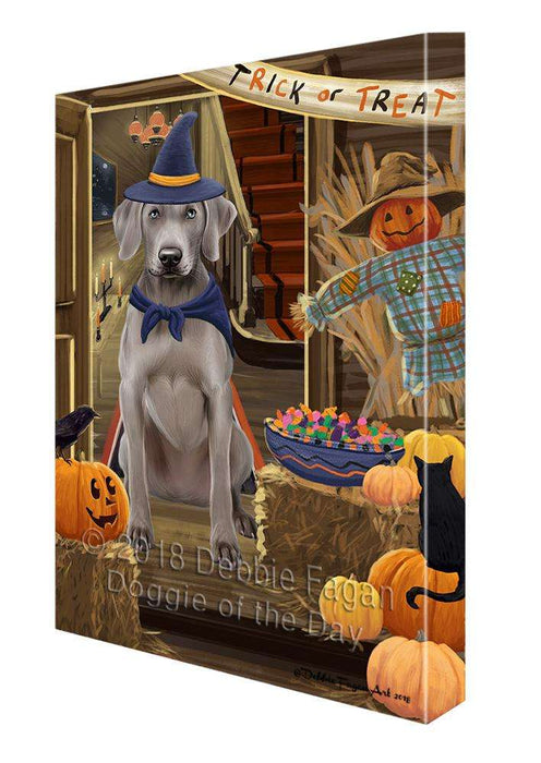 Enter at Own Risk Trick or Treat Halloween Weimaraner Dog Canvas Print Wall Art Décor CVS97811