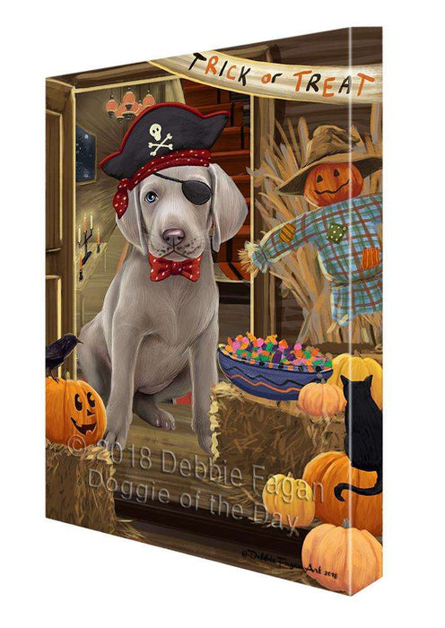 Enter at Own Risk Trick or Treat Halloween Weimaraner Dog Canvas Print Wall Art Décor CVS97829
