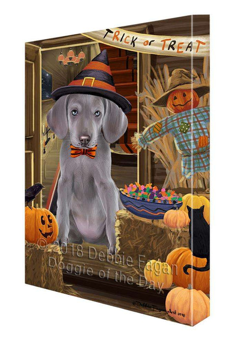 Enter at Own Risk Trick or Treat Halloween Weimaraner Dog Canvas Print Wall Art Décor CVS97847