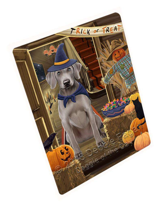 Enter at Own Risk Trick or Treat Halloween Weimaraner Dog Large Refrigerator / Dishwasher Magnet RMAG80856