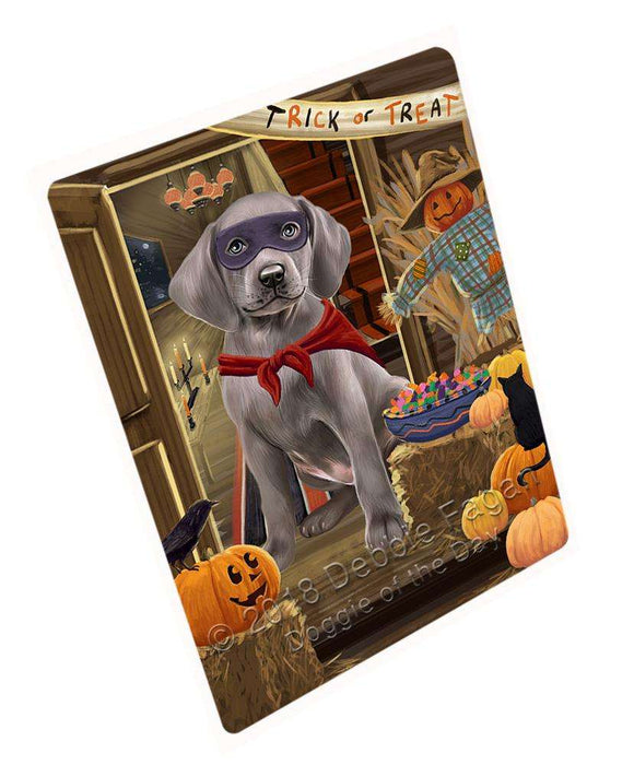 Enter at Own Risk Trick or Treat Halloween Weimaraner Dog Large Refrigerator / Dishwasher Magnet RMAG80862