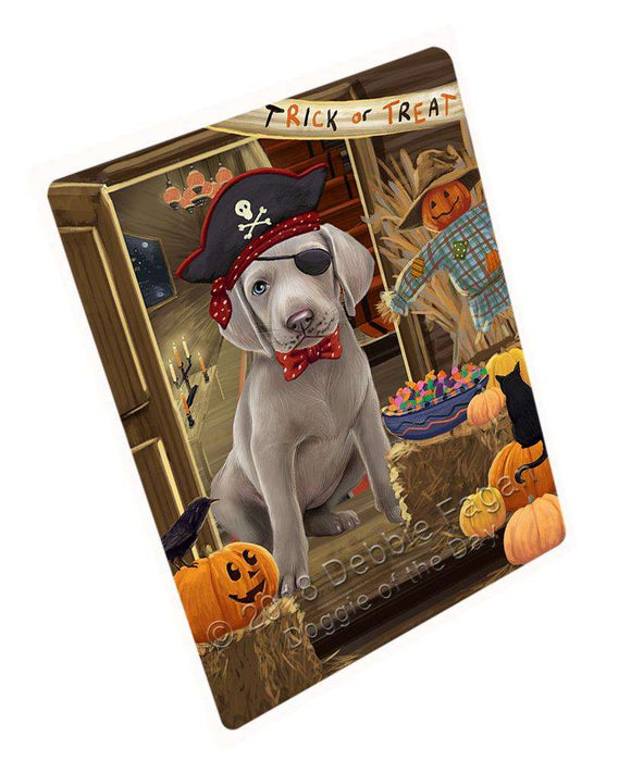 Enter at Own Risk Trick or Treat Halloween Weimaraner Dog Large Refrigerator / Dishwasher Magnet RMAG80868