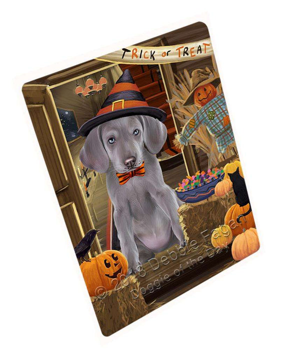Enter at Own Risk Trick or Treat Halloween Weimaraner Dog Large Refrigerator / Dishwasher Magnet RMAG80880