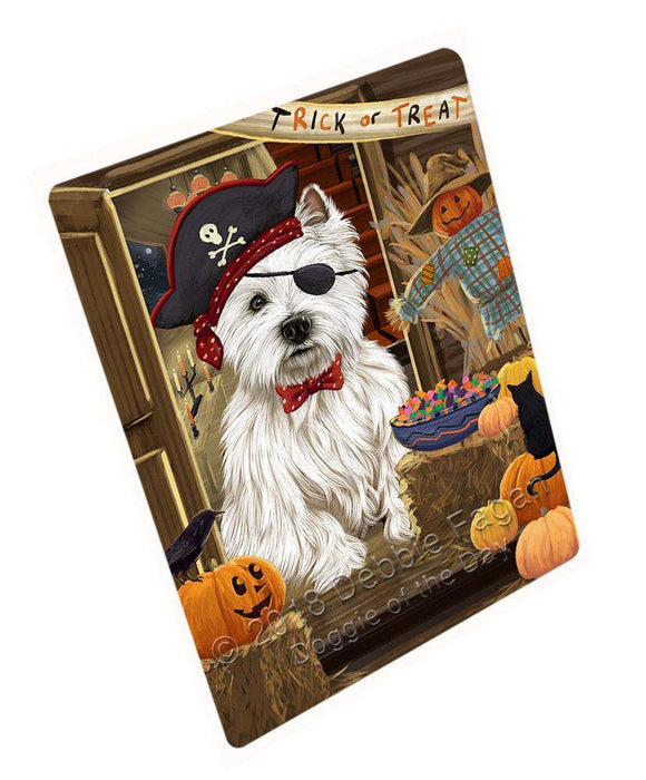 Enter at Own Risk Trick or Treat Halloween West Highland Terrier Dog Large Refrigerator / Dishwasher Magnet RMAG80898