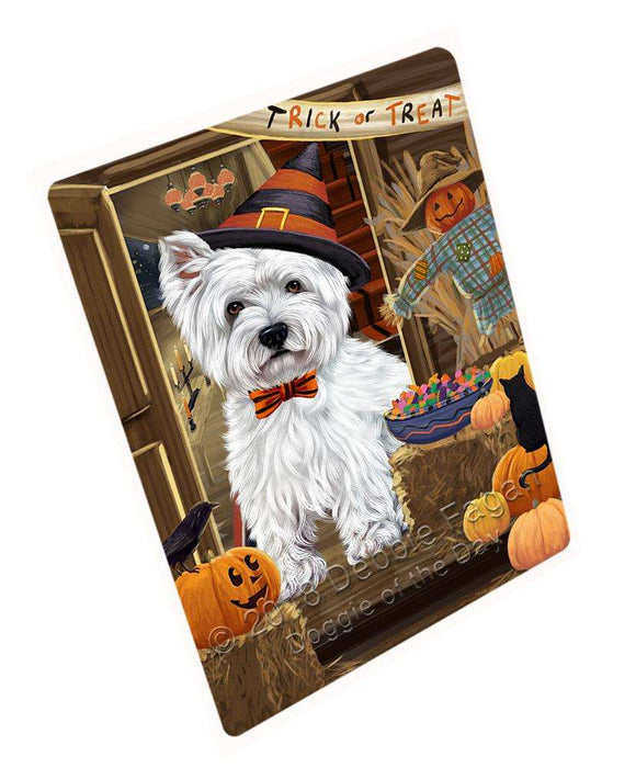Enter at Own Risk Trick or Treat Halloween West Highland Terrier Dog Large Refrigerator / Dishwasher Magnet RMAG80910