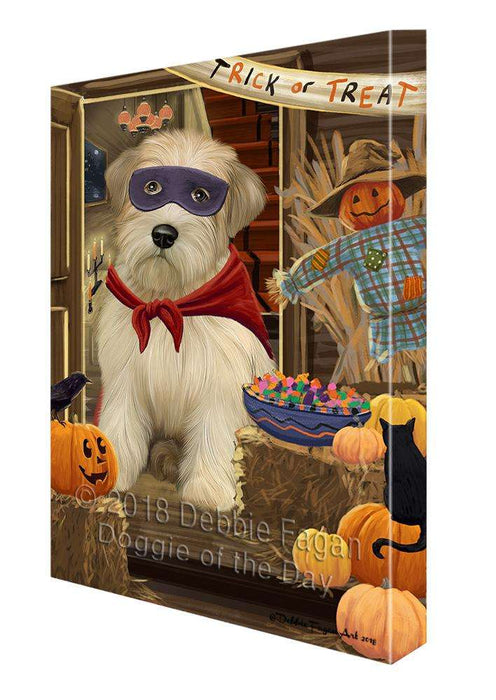 Enter at Own Risk Trick or Treat Halloween Wheaten Terrier Dog Canvas Print Wall Art Décor CVS97910