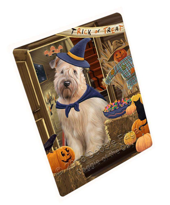 Enter at Own Risk Trick or Treat Halloween Wheaten Terrier Dog Large Refrigerator / Dishwasher Magnet RMAG80916