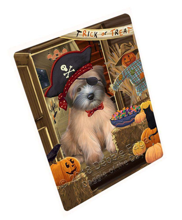 Enter at Own Risk Trick or Treat Halloween Wheaten Terrier Dog Large Refrigerator / Dishwasher Magnet RMAG80928