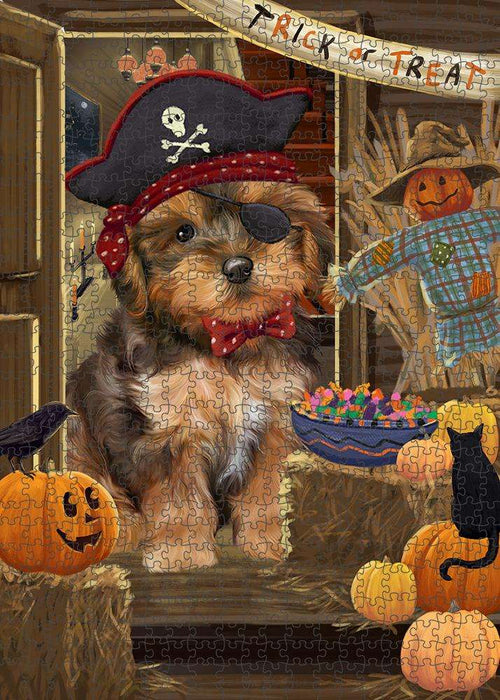 Enter at Own Risk Trick or Treat Halloween Yorkipoo Dog Puzzle with Photo Tin PUZL80560