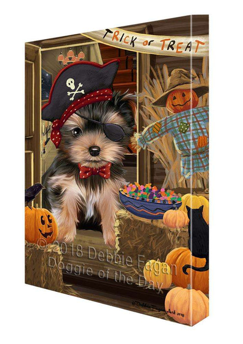 Enter at Own Risk Trick or Treat Halloween Yorkshire Terrier Dog Canvas Print Wall Art Décor CVS98054