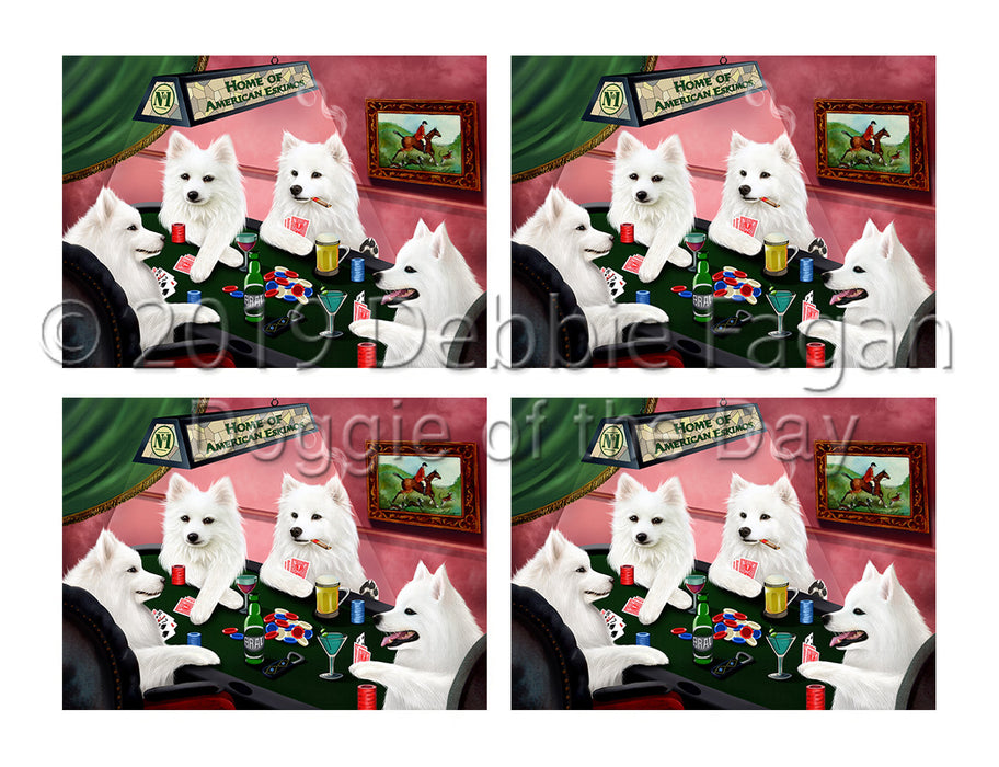 Home of  American Eskimo Dogs Playing Poker Placemat