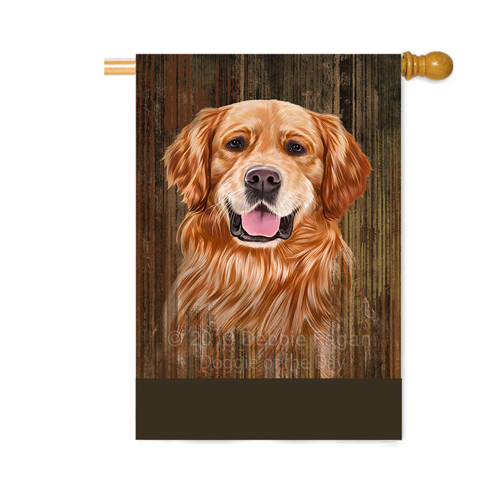 Personalized Rustic Golden Retriever Dog Custom House Flag FLG64590