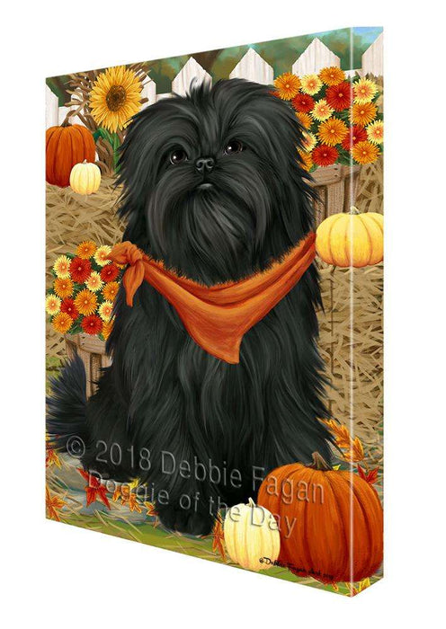 Fall Autumn Greeting Affenpinscher Dog with Pumpkins Canvas Print Wall Art Décor CVS72116