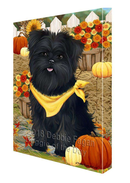 Fall Autumn Greeting Affenpinscher Dog with Pumpkins Canvas Print Wall Art Décor CVS72125