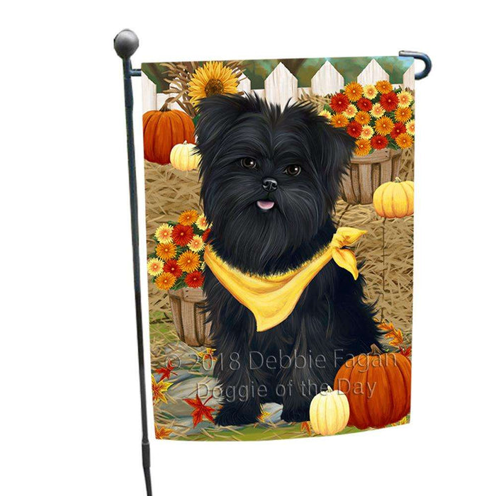 Fall Autumn Greeting Affenpinscher Dog with Pumpkins Garden Flag GFLG0537
