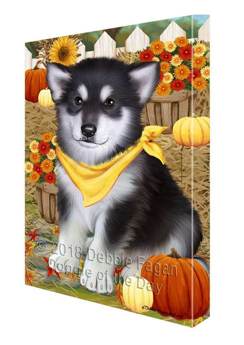 Fall Autumn Greeting Alaskan Malamute Dog with Pumpkins Canvas Print Wall Art Décor CVS72179